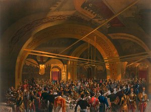 Krönungsbankett für die Gesandten im Goldenen Saal des Großen Kremlpalastes, Moskau, 1856
