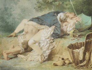 Liebende in einem Park, 1865 von Mihaly von Zichy
