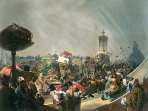 Öffentliche Feierlichkeiten nach der Krönung von Zar Alexander II., Khodynka-Feld, Moskau, 1856