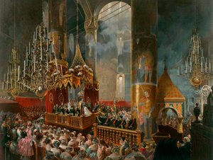 Die Krönung der Zarin Maria Alexandrowna von Russland, Moskau, 1856