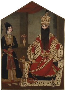 Porträt von Fath Ali Shah stehend 1797-1834, ca. 1820