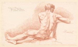 Sitzender männlicher Akt, von hinten gesehen (3. Preis 1784)