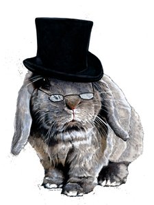 Humbug Hase auf Weiß, 2020 von Mike Davis