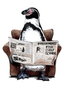 Ruhestandspinguin auf Weiß, 2020