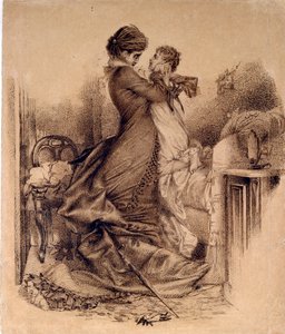 Anna Karenina mit ihrem Sohn - Illustration für den Roman "Anna Karenina" von Leo Tolstoi