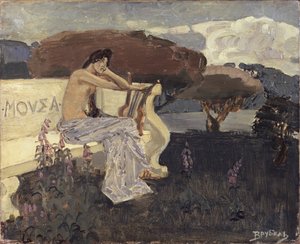 Muse. Entwurf für einen Theater-Vorhang, ca. 1890
