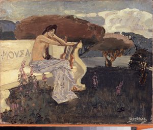 Muse, Entwurf für einen Theater-Vorhang von Mikhail Aleksandrovich Vrubel