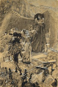 Tamaras Tanz. Illustration zum Gedicht Der Dämon von Mikhail Lermontov, 1890-1891 von Mikhail Aleksandrovich Vrubel