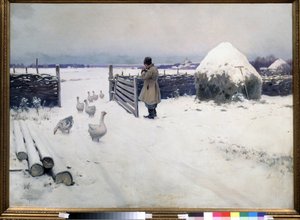 Der erste Schnee ist gefallen von Mikhail Markianovich Germashev