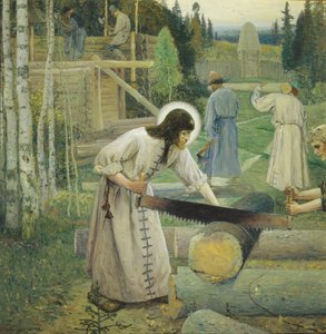 Heiliger Sergius arbeitet Triptychon, Mittlerer Teil, 1896
