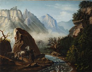 Feuergefecht in den Bergen von Dagestan, 1840-1841