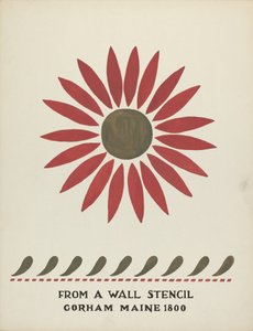 Design aus Gorham, Maine 1800: aus dem vorgeschlagenen Portfolio "Maine Wall Stencils" von Mildred E. Bent