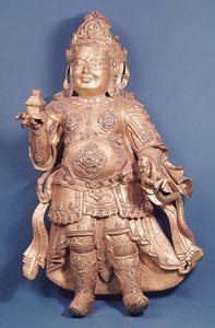 Figur von Virupaksa, frühes 15. Jahrhundert (vergoldete Bronze) von Ming Dynasty Chinese School