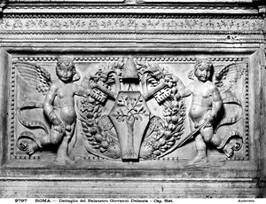 Detail der Transenna der Sixtinischen Kapelle, ca. 1484 von Mino da Fiesole