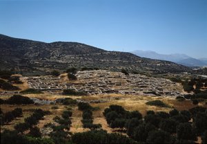 Minoische Kunst: Stätte der antiken Stadt Gournia von Minoan