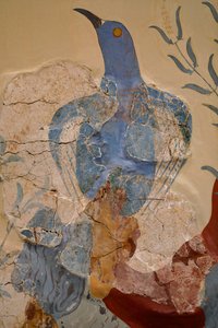 „Blauer Vogel“ Fresko oder „Der blaue Vogel von Kreta“. Knossos
