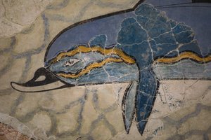 Teil des „Delfin-Freskos“. 1600 - 1450 v. Chr. von Minoan