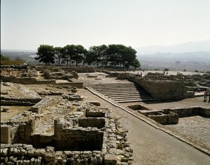 Ansicht der Ruinen von Phaistos, 2700-1200 v. Chr. von Minoan