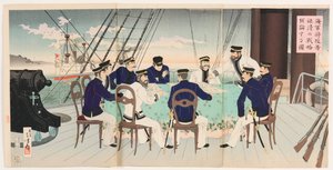Marineoffiziere diskutieren Schlachtstrategien zur Unterwerfung Chinas