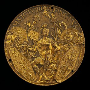 Mars umgeben von Trophäen, spätes 15. - frühes 16. Jahrhundert von Moderno