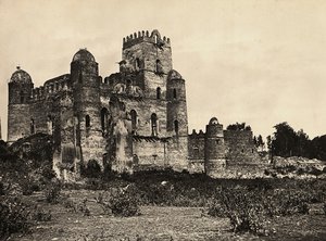 Das Schloss von König Fasiladas in Gondar, Äthiopien, 09/05/1936