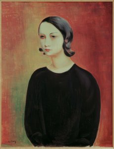Mädchen in schwarzer Bluse