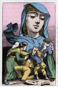 Allegorie der Amnestie im 19. Jahrhundert in „Le Trombinoscope“ von Touchatout, Karikatur von B. Moloch von 1882 (1849-1909). Private Sammlung. von Moloch