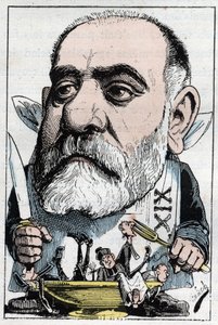 Karikatur des Theaterkritikers Francisque Sarcey (1827-1899)