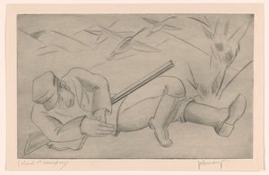 Schlafender Jäger von Mommie Schwarz (signed by artist)