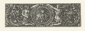 Fries mit Porträt von Maximilian I. in einem Medaillon