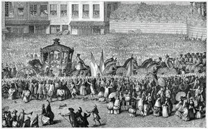 Pferdekutsche in einer Parade, 1782, 1885 von Moreau