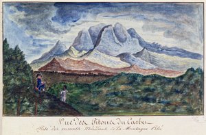 Ansicht der Pitons du Carbet vom Mont Pelée, Martinique, ca. 1815 von Moreau de Jones