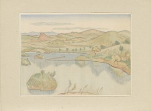 See am Fuße des Bandaisan-Berges von Morita Tsunetomo