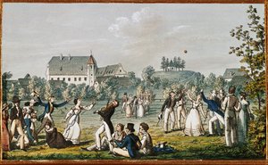 Ein Ballspiel in Atzenbrugg (Radierung) von Moritz Ludwig von Schwind