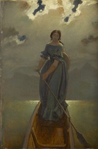 Die Schifferin (Baronin Marie Spaun am Gmundner See) von Moritz Ludwig von Schwind