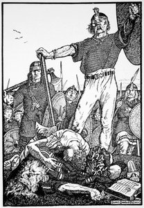Tod von Brian Boru in der Schlacht von Clontarf, Irland