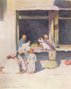 Ein Basar in Peshawur, 1905