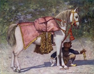 Ein berühmtes geführtes Pferd im Gefolge des Rao von Cutch