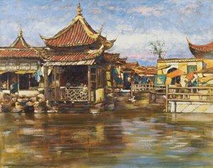 Ein Teehaus, Shanghai, um 1909 von Mortimer Ludington Menpes