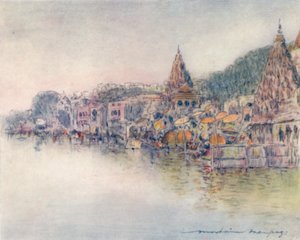 Am Ufer des heiligen Flusses, Benares, 1905 von Mortimer Ludington Menpes