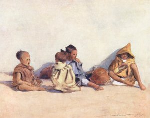 Kinder der Welt: Maurisch, Beim Spielen (Farblithografie)