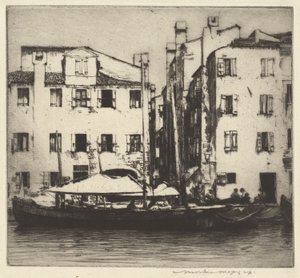 Boote auf einem Kanal, venezianische Insel