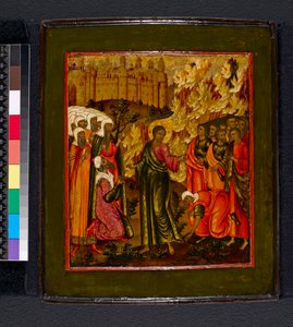Ikone. Unidentifiziertes Evangeliumsthema von Moscow School