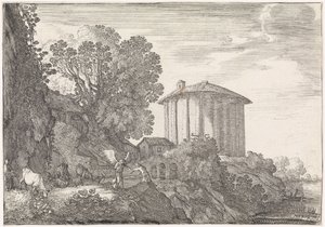 Landschaft mit dem Tempel der Vesta