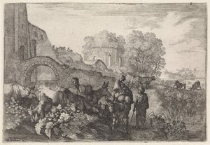 Landschaft mit Reisenden von Moyses van Wtenbrouck