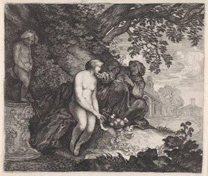 Vertumnus versucht Pomona zu verführen
