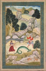 Liebende beim Abschied, Seite aus einem Fabelbuch, um 1590-95