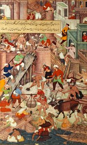 Rotes Fort in Agra während des Baus, aus dem 