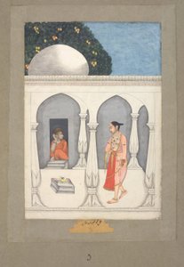 Muhammad Faqirullah Khan Eine Dame besucht ein Saivite-Heiligtum, ca. 1750