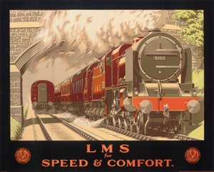 LMS für Geschwindigkeit und Komfort, Plakatwerbung für die London, Midland und Scottish Railway